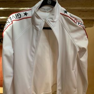 Givenchy white track logo tape jacket